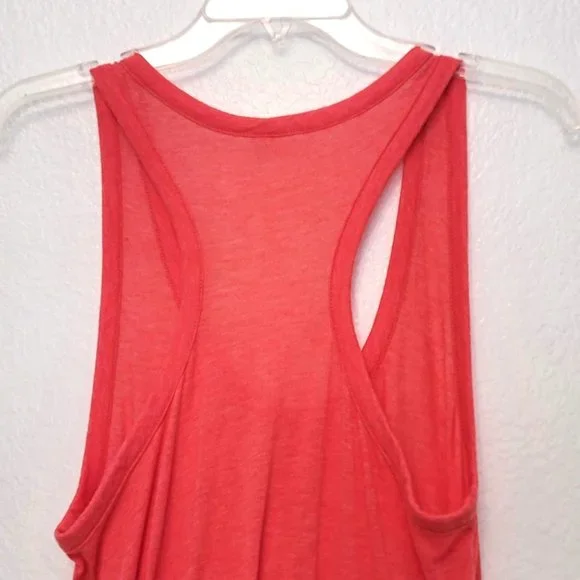 Soft Joie Coral Ruched Bottom Made in Peru Bodycon Tank Dress SZ Medium - Picture 6 of 12